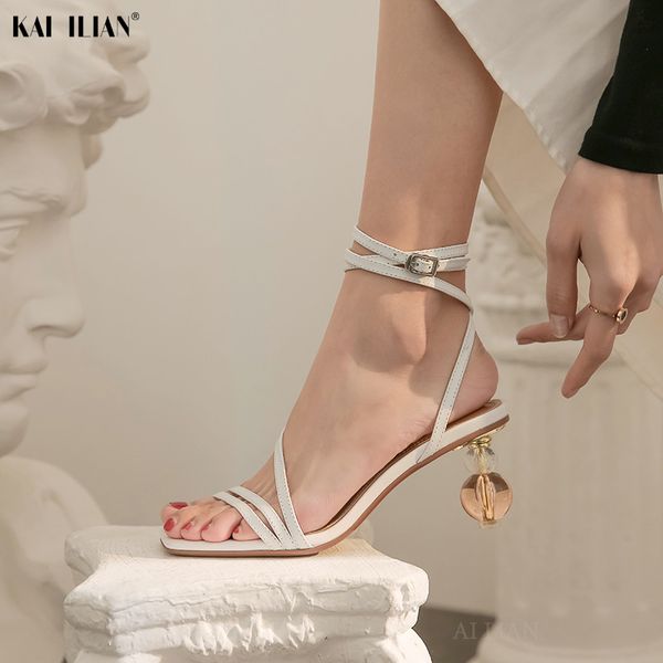 kai ilian women sandals new shoes high heels ankle strap 2020 genuine leather crystal strange style heels femmes sandales party, Black
kai ilian women sandals new shoes high heels ankle strap 2020 genuine leather crystal strange style heels femmes sandales party, Black