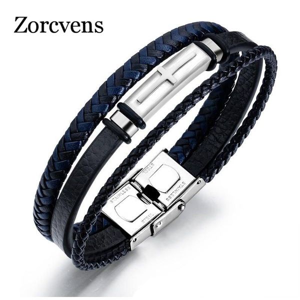 zorcvens fashion cross bracelet black leather bracelet braided rope multi layer stainless steel bangle for men punk jewelry
zorcvens fashion cross bracelet black leather bracelet braided rope multi layer stainless steel bangle for men punk jewelry