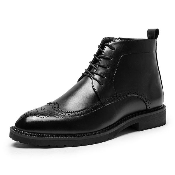 men luxury fashion large size business wedding formal dress ankle boots cow leather bullock shoes carved brogue boot mans botas, Black
men luxury fashion large size business wedding formal dress ankle boots cow leather bullock shoes carved brogue boot mans botas, Black