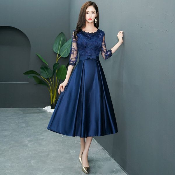 2019 new medium long section banquet dress slim lace half sleeve dress navy blue evening improved qipao size s-3xl, Red
2019 new medium long section banquet dress slim lace half sleeve dress navy blue evening improved qipao size s-3xl, Red