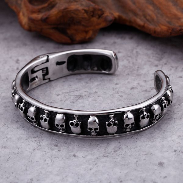 vintage 316l stainless steel boys mens bracelet cuff bangle skull end cuff jewelry skeleton bracelet, Black
vintage 316l stainless steel boys mens bracelet cuff bangle skull end cuff jewelry skeleton bracelet, Black