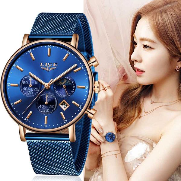lige women fashion blue quartz watch lady mesh watchband casual waterproof wristwatch moon phase clock women watch, Slivery;brown
lige women fashion blue quartz watch lady mesh watchband casual waterproof wristwatch moon phase clock women watch, Slivery;brown