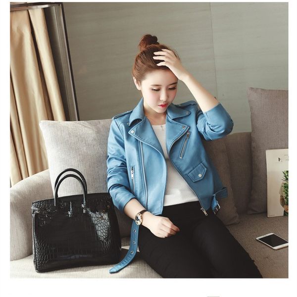 women's leather & faux women turn-down collar pu jacket 2021 autumn zipper short outwear casual slim motorcycle jackets, Black
women's leather & faux women turn-down collar pu jacket 2021 autumn zipper short outwear casual slim motorcycle jackets, Black