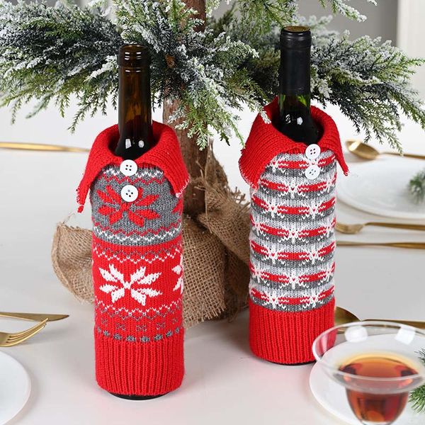 knitted christmas wine cover bag snowflake button knitted 30*10cm creative designer xmas wine bottle cover christmas decoration hh9-2534
knitted christmas wine cover bag snowflake button knitted 30*10cm creative designer xmas wine bottle cover christmas decoration hh9-2534