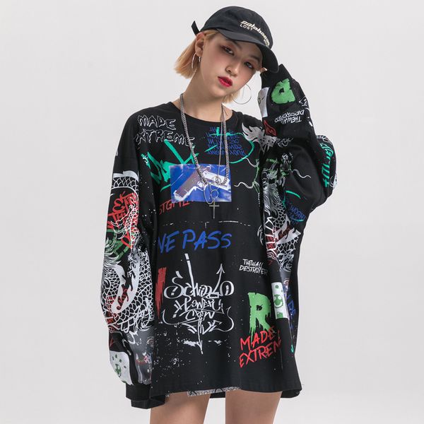 e-baihui 2021 europe and america high street hip hop tide brand dragon tattoo graffiti printing long-sleeved t-shirt autumn men q19091102, White;black
e-baihui 2021 europe and america high street hip hop tide brand dragon tattoo graffiti printing long-sleeved t-shirt autumn men q19091102, White;black