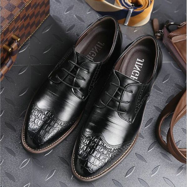 newly man dress formal pointed toe shoes men's quality leather shoes black brown wedding crocodile leather a52-02
newly man dress formal pointed toe shoes men's quality leather shoes black brown wedding crocodile leather a52-02