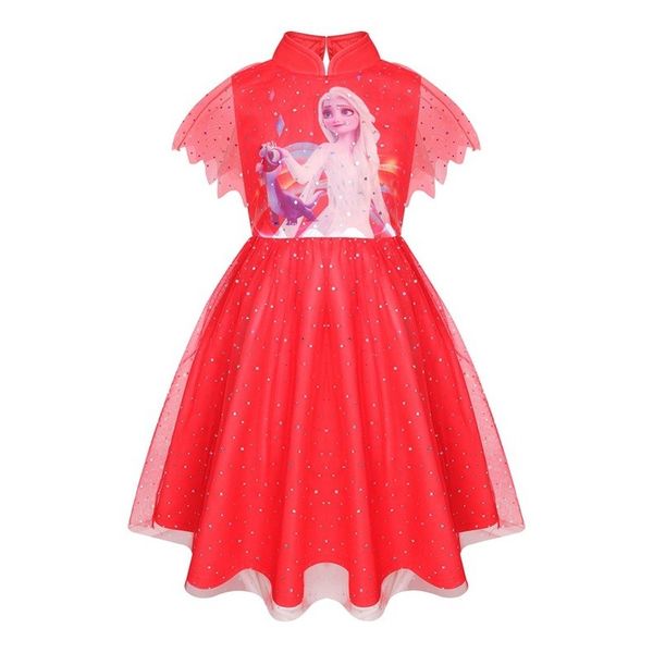 children costume girls clothes snow queen cartoon pattern dresses kids halloween party dress princess clothing vestidos, Red;yellow
children costume girls clothes snow queen cartoon pattern dresses kids halloween party dress princess clothing vestidos, Red;yellow