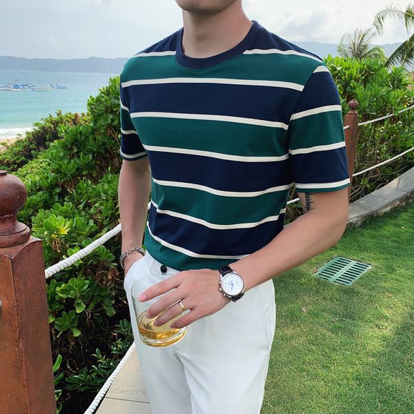 british style wide stripe t shirt men short sleeve 100% cotton comfortable slim fit mens casual t-shirts round collar tee shirt, White;black
british style wide stripe t shirt men short sleeve 100% cotton comfortable slim fit mens casual t-shirts round collar tee shirt, White;black
