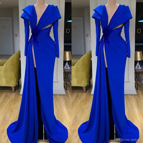 arabic dubai royal blue evening dresses deep v neck satin high side split prom dress long sleeve ruffles vestidos de novia celebrity, Black
arabic dubai royal blue evening dresses deep v neck satin high side split prom dress long sleeve ruffles vestidos de novia celebrity, Black