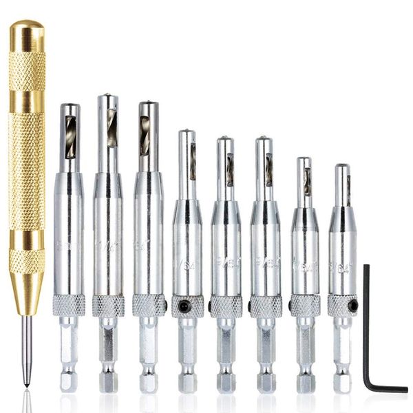 8 center drill kits with automatic center punch, self-centering hinge tapper core hole puncher woodworking tools, 5/64inch 7/64i
8 center drill kits with automatic center punch, self-centering hinge tapper core hole puncher woodworking tools, 5/64inch 7/64i