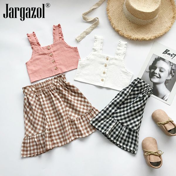 toddlers girls summer clothes set crop with botton and plaid skirt baby girl outfits fashion clothing suit for kids wear, White
toddlers girls summer clothes set crop with botton and plaid skirt baby girl outfits fashion clothing suit for kids wear, White