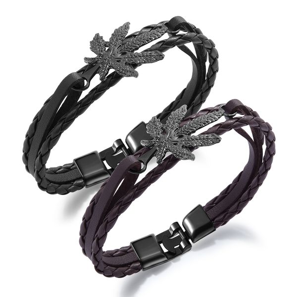 pu leather bracelets for men multi-layer knit maple leaf hip-pop punk hand chain mens jewelry for boys gifts, Golden;silver
pu leather bracelets for men multi-layer knit maple leaf hip-pop punk hand chain mens jewelry for boys gifts, Golden;silver