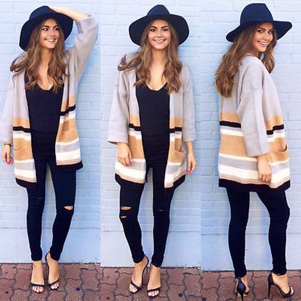2018 autumn long sleeve cardigan fashion knitted patchwork women style slim casual spring blazer suit jacket coat outerwear, White
2018 autumn long sleeve cardigan fashion knitted patchwork women style slim casual spring blazer suit jacket coat outerwear, White