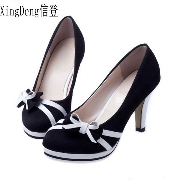 xingdeng women high heels ladies office shoes spring women pumps bowtie heels round toe stiletto sweet european girl shoes, Black;white
xingdeng women high heels ladies office shoes spring women pumps bowtie heels round toe stiletto sweet european girl shoes, Black;white