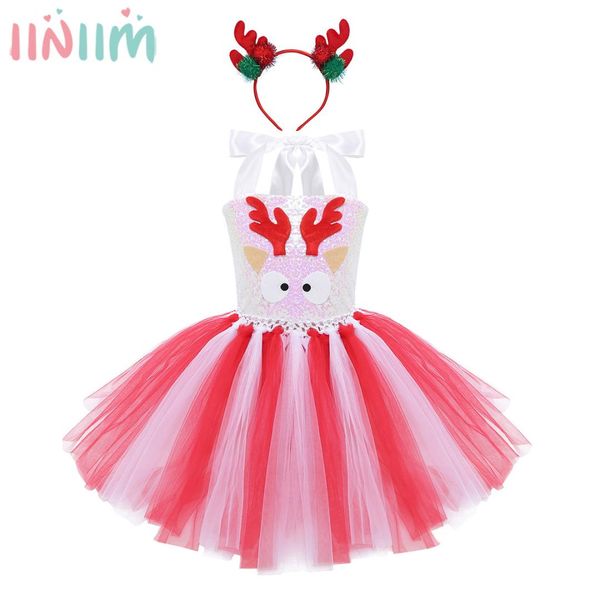 kids girls xmas fairy dresses shiny sequins cartoon elk applique mesh tutu dress with hair hoop christmas cosplay party costume, Red;yellow
kids girls xmas fairy dresses shiny sequins cartoon elk applique mesh tutu dress with hair hoop christmas cosplay party costume, Red;yellow