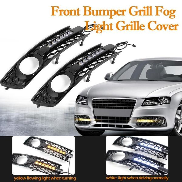 2pcs car front fog light grille flowing led drl daytime running light turn signal lamp mesh cover grilles for a4 b6 01-05 8
2pcs car front fog light grille flowing led drl daytime running light turn signal lamp mesh cover grilles for a4 b6 01-05 8