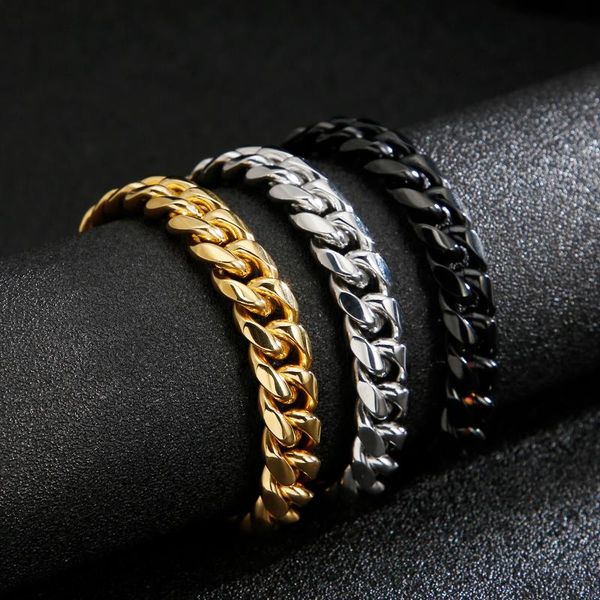 12mm width new bracelet for men women silver gold black stainless steel heavy metals curb cuban link chain male jewelry
12mm width new bracelet for men women silver gold black stainless steel heavy metals curb cuban link chain male jewelry