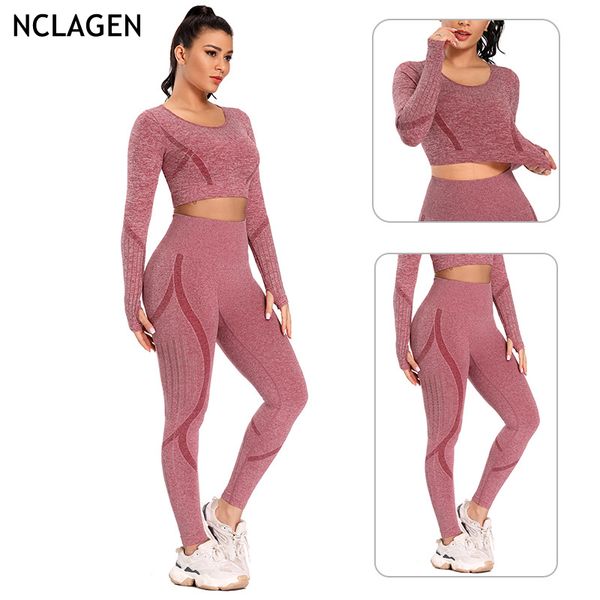 nclagen seamless suit 2 piece yoga set women sportwear leggings and long sleeve sport outfit fitness tracksuit gym clothes, White;red
nclagen seamless suit 2 piece yoga set women sportwear leggings and long sleeve sport outfit fitness tracksuit gym clothes, White;red