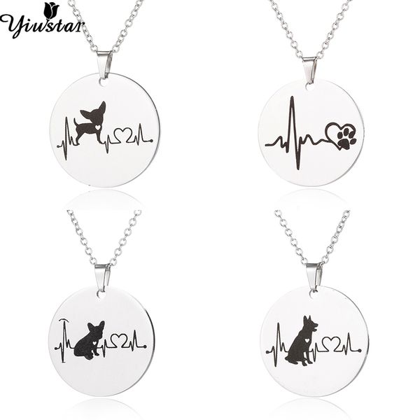 yiustar fashion stainless steel chihuahua dog necklace pendants animal jewelry print cute cartoon with heartbeat wave bijoux, Silver
yiustar fashion stainless steel chihuahua dog necklace pendants animal jewelry print cute cartoon with heartbeat wave bijoux, Silver
