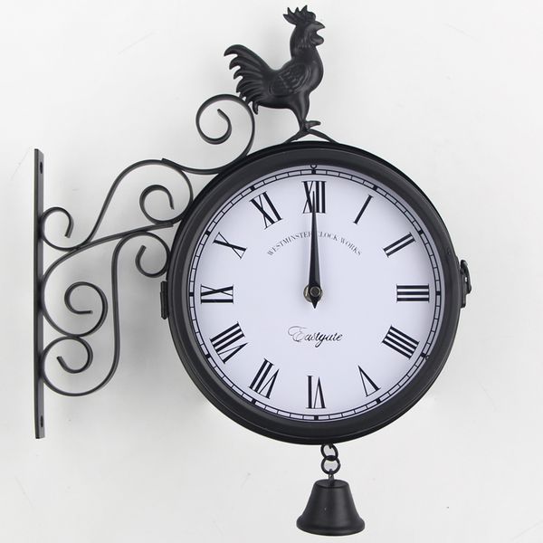 double sided round wall mount cock clock garden vintage retro home decor metal frame + glass dial cover for christmas gift
double sided round wall mount cock clock garden vintage retro home decor metal frame + glass dial cover for christmas gift
