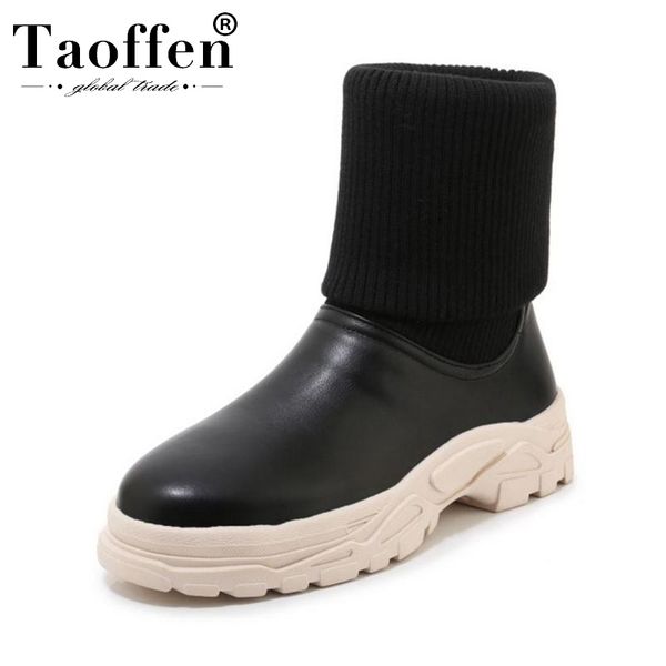 taoffen size 29-43 woman fashion ankle boots knitting winter platform flats snow boots round toe daily casual shoes women, Black
taoffen size 29-43 woman fashion ankle boots knitting winter platform flats snow boots round toe daily casual shoes women, Black