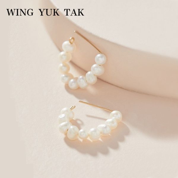 wing tak yuk 2020 new arrival simple white beaded freshwater pearls hoop earrings for women korean fashion punk earrings, Golden;silver
wing tak yuk 2020 new arrival simple white beaded freshwater pearls hoop earrings for women korean fashion punk earrings, Golden;silver