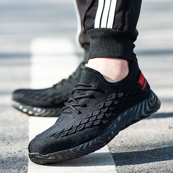 men's steel toe safety shoes mens lightweight breathable puncture proof soft sneaker non-slip industrial work shoes, Black
men's steel toe safety shoes mens lightweight breathable puncture proof soft sneaker non-slip industrial work shoes, Black
