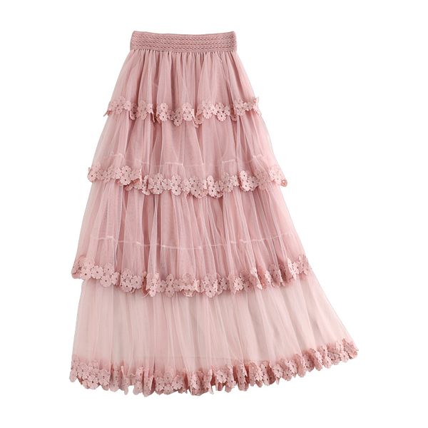 2019 spring new high waist slim tulle skirts mesh patchwork leaf cake skirts vintage embroidered long pleated skirt faldas saias, Black
2019 spring new high waist slim tulle skirts mesh patchwork leaf cake skirts vintage embroidered long pleated skirt faldas saias, Black