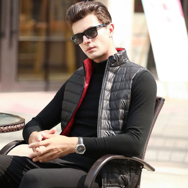 men's collapsible vest and stand collar men's padded vest lightweight down jacket zip winter clothes, Black;white
men's collapsible vest and stand collar men's padded vest lightweight down jacket zip winter clothes, Black;white