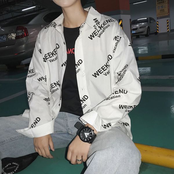 2019spring and autumn new men's korean version of the loose english mother print long-sleeved large size shirt harbor wind -5xl, White;black
2019spring and autumn new men's korean version of the loose english mother print long-sleeved large size shirt harbor wind -5xl, White;black