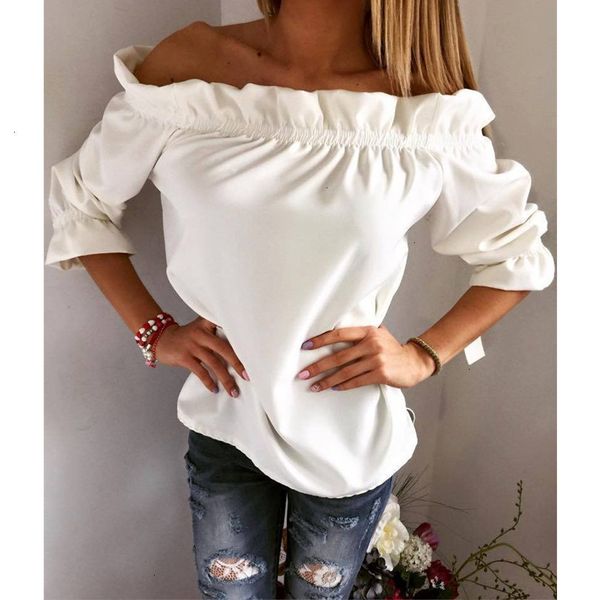 Women Clothes Blouse Women Fashion New Women Blouse Slash Neck Soild Strapless Off Shoulder Ruffles Feminine Blouses Ladies Tops, White
Women Clothes Blouse Women Fashion New Women Blouse Slash Neck Soild Strapless Off Shoulder Ruffles Feminine Blouses Ladies Tops, White