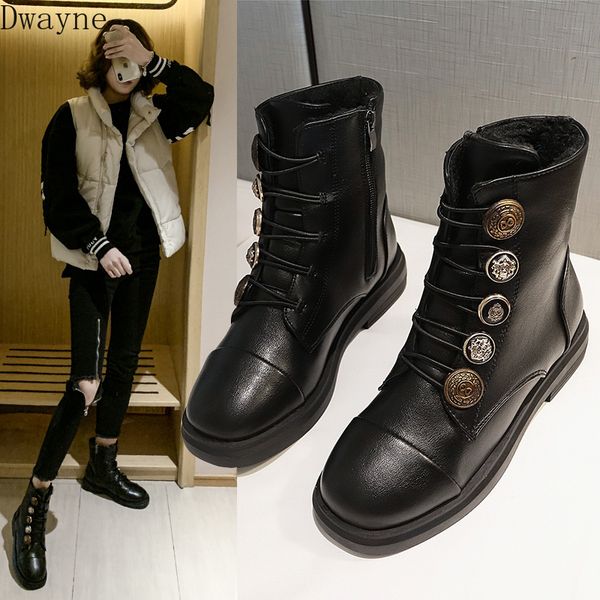 boots women 2020 autumn and winter new british style buttons wild flat thin and velvet short boots tide, Black
boots women 2020 autumn and winter new british style buttons wild flat thin and velvet short boots tide, Black