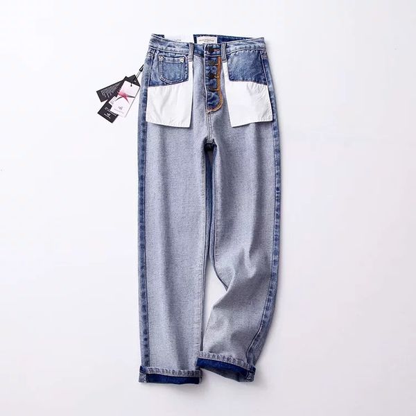 denim trousers for women high waist hit colors patchwork pockets ankle length jeans female 2020 spring casual, Blue
denim trousers for women high waist hit colors patchwork pockets ankle length jeans female 2020 spring casual, Blue