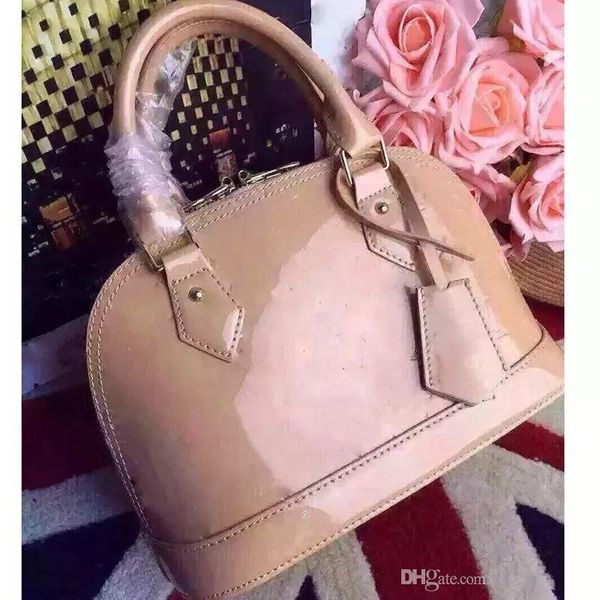 

Drop hipping alma bb hell bag women patent leather flower embo ed houlder bag with lock cro body bag handbag