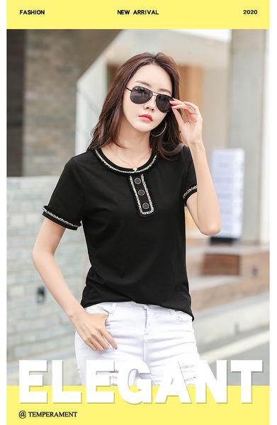 2020 new short-sleeved t-shirt women's summer french style small fragrant wild loose round neck lace net red ins shirt, White
2020 new short-sleeved t-shirt women's summer french style small fragrant wild loose round neck lace net red ins shirt, White