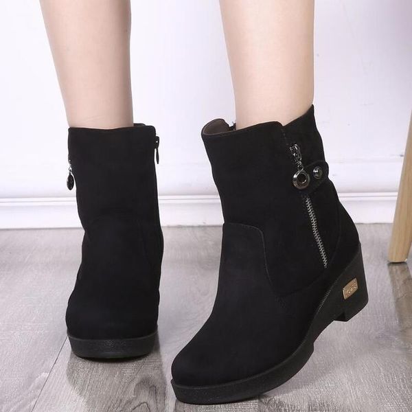 women mid-calf boots mid heels winter wedges snow warm shoes woman chaussures femme zapatos mujer sapato platform booties h018, Black
women mid-calf boots mid heels winter wedges snow warm shoes woman chaussures femme zapatos mujer sapato platform booties h018, Black