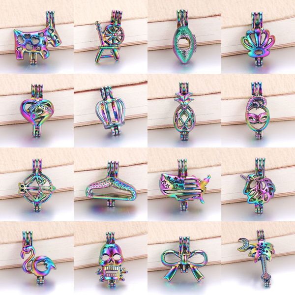 6pcs/lot 16 styles rainbow color pearl cage bead cage essential oil diffuser locket pendant diy jewelry making for oyster pearl, Silver
6pcs/lot 16 styles rainbow color pearl cage bead cage essential oil diffuser locket pendant diy jewelry making for oyster pearl, Silver