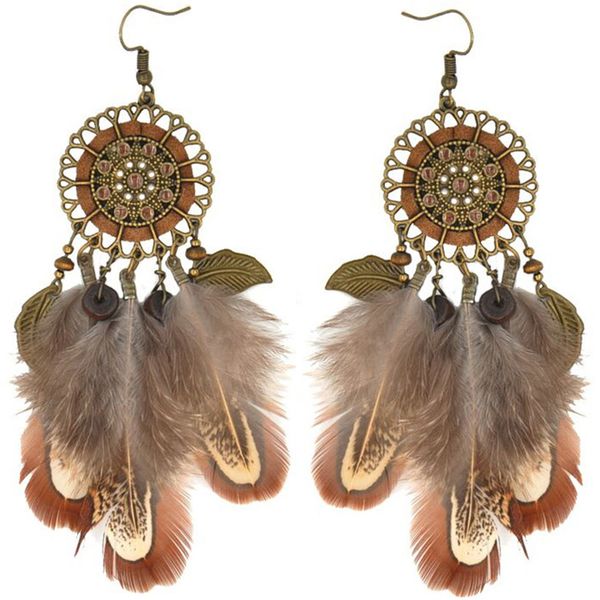 new style dream catcher vintage big hollow metal flower&leaf bohemia earring for women long feather tassels earrings jewelry, Silver
new style dream catcher vintage big hollow metal flower&leaf bohemia earring for women long feather tassels earrings jewelry, Silver