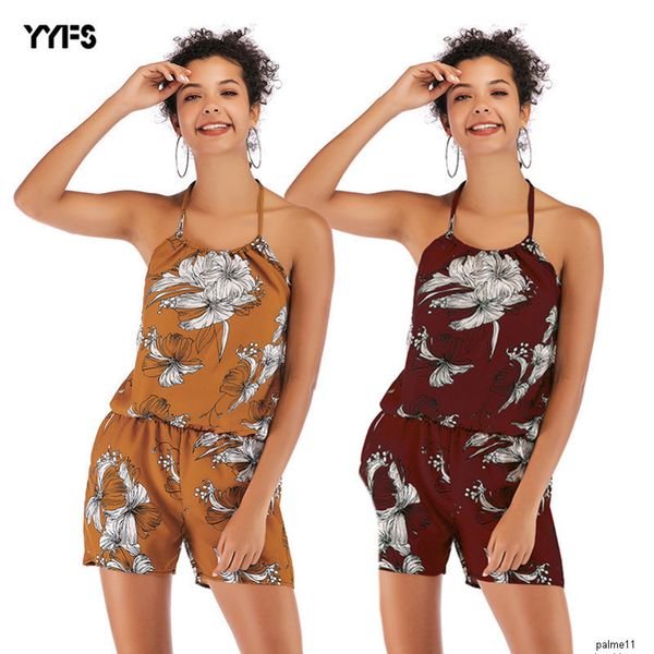 women designer thin backless chiffon sleeveless jumpsuit tight print sling shorts women casualh, Gray
women designer thin backless chiffon sleeveless jumpsuit tight print sling shorts women casualh, Gray