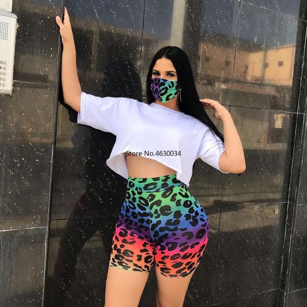 sport women with mask three piece set solid tee leopard shorts jogger sweatpants suit tracksuit matching set outfit, White
sport women with mask three piece set solid tee leopard shorts jogger sweatpants suit tracksuit matching set outfit, White