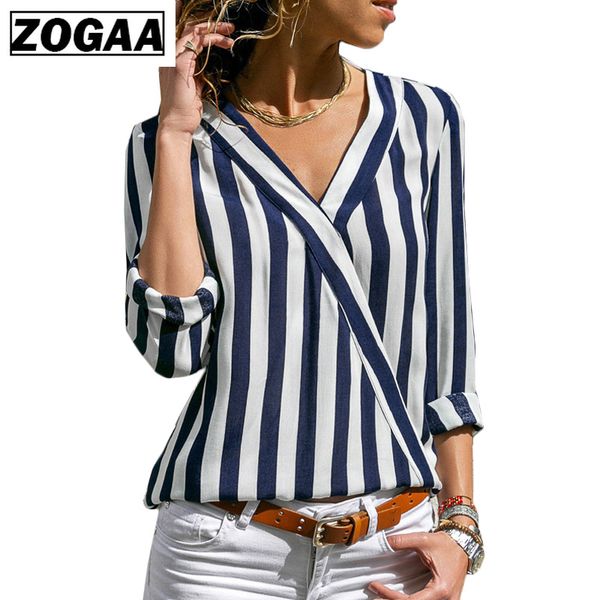 women striped blouse shirt long sleeve blouse v-neck shirts casual et chemisier femme blusas mujer de moda 2018, White
women striped blouse shirt long sleeve blouse v-neck shirts casual et chemisier femme blusas mujer de moda 2018, White