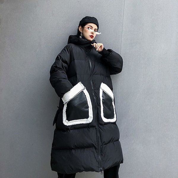 tvvovvin pocket split big size hooded cotton-padded coat long sleeve loose fit women parkas fashion new autumn winter 2019 bg027, Black
tvvovvin pocket split big size hooded cotton-padded coat long sleeve loose fit women parkas fashion new autumn winter 2019 bg027, Black