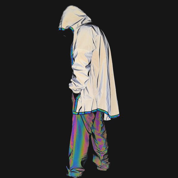highlight reflective long windbreaker men trench irregular hem cloak hooded hip-hop streetwear reflective overcoat, Tan;black
highlight reflective long windbreaker men trench irregular hem cloak hooded hip-hop streetwear reflective overcoat, Tan;black