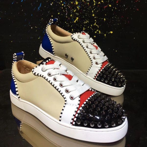 fashion comfortable junior spikes flat patchwork leather women,men red bottom sneakers low walking designer walking shoes size 35-47, Black
fashion comfortable junior spikes flat patchwork leather women,men red bottom sneakers low walking designer walking shoes size 35-47, Black