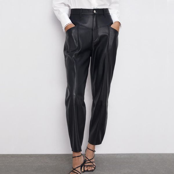 women's pants & capris fandy lokar faux leather women fashion pu loose trousers elegant pockets zipper button pant female ladies ir, Black;white
women's pants & capris fandy lokar faux leather women fashion pu loose trousers elegant pockets zipper button pant female ladies ir, Black;white