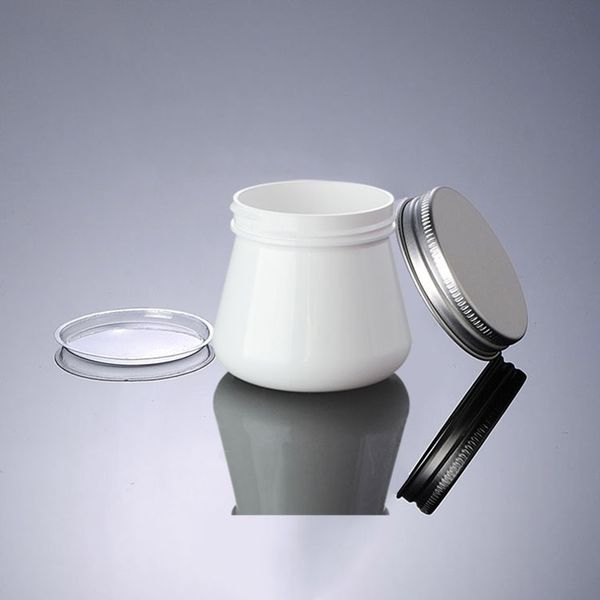 80g pet plastic jar with aluminum lid white color cosmetic packaging bottles face cream mask container 
80g pet plastic jar with aluminum lid white color cosmetic packaging bottles face cream mask container