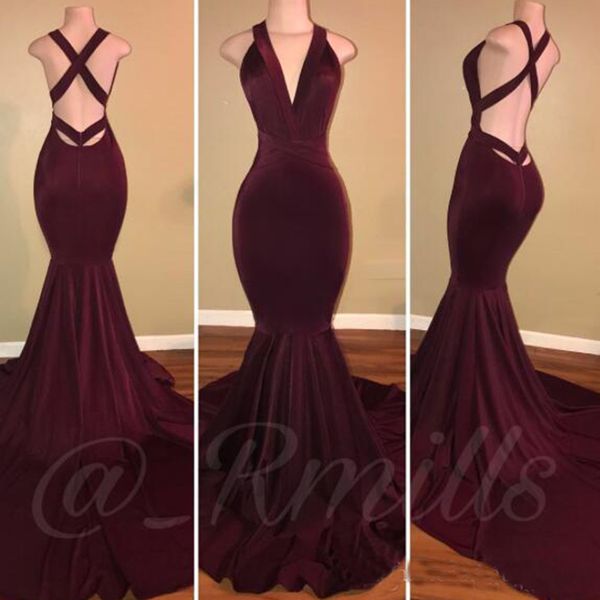 2018 Hot Sell Burgundy Velvet Prom Dresses Sexy Criss Cross Backless Mermaid Evening Gowns 2K18 Black Girls Special Occasion Dresses
2018 Hot Sell Burgundy Velvet Prom Dresses Sexy Criss Cross Backless Mermaid Evening Gowns 2K18 Black Girls Special Occasion Dresses