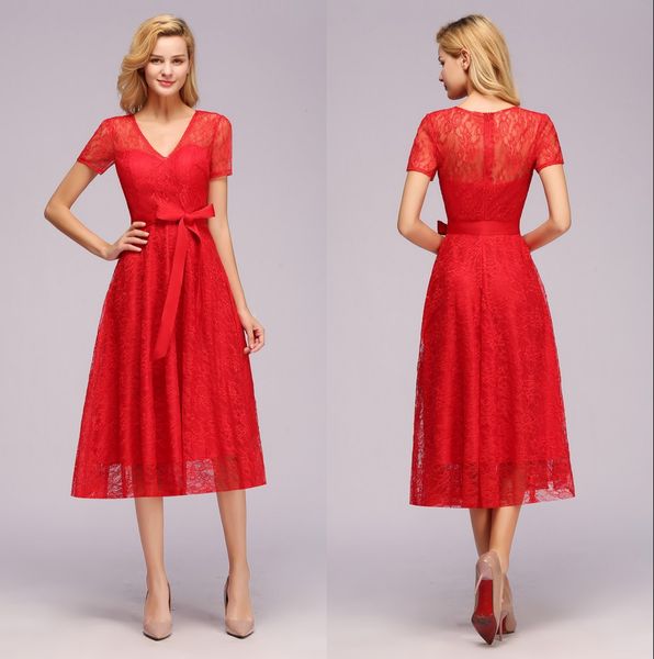 2020 new burgundy red full lace cocktail party dresses v neck sash with short sleeves designer occasion dresses formal evening dress cps1144, Black;red
2020 new burgundy red full lace cocktail party dresses v neck sash with short sleeves designer occasion dresses formal evening dress cps1144, Black;red