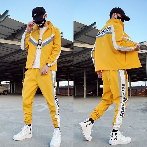 мужская tracksuit streetwear двухсекционный набор пот костюм полиэстер спецодежда мужские куртки и шаровары 2020 hip hop мужская одежда, Black
мужская tracksuit streetwear двухсекционный набор пот костюм полиэстер спецодежда мужские куртки и шаровары 2020 hip hop мужская одежда, Black