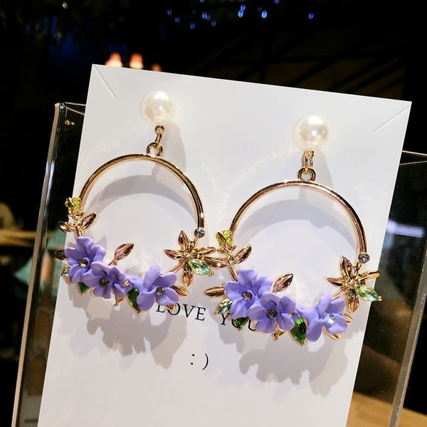 xinwei wholesale trendy cute purple flower earrings for women girls female rhinestone gold metal round circle earrings gifts, Golden;silver
xinwei wholesale trendy cute purple flower earrings for women girls female rhinestone gold metal round circle earrings gifts, Golden;silver